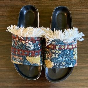 Chloe Kerenn Jacquard Fringe Slides